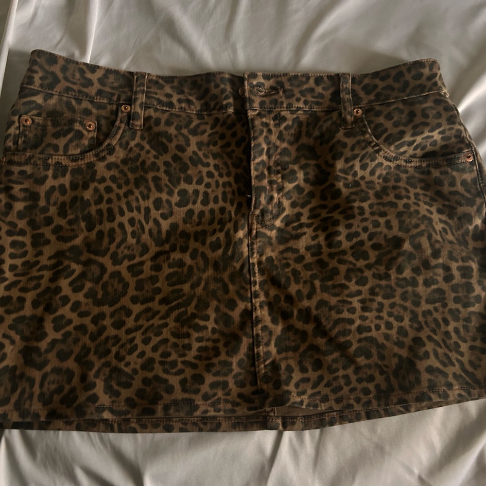 GAP Leopard Print Skirt - Brown and Black